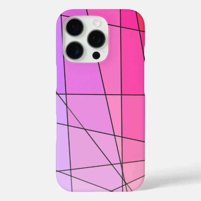 Funda iPhone 16 Pro Patrón geométrico en ómbre rosa (Reverso )