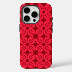 Funda iPhone 16 Pro Patrón geométrico rojo