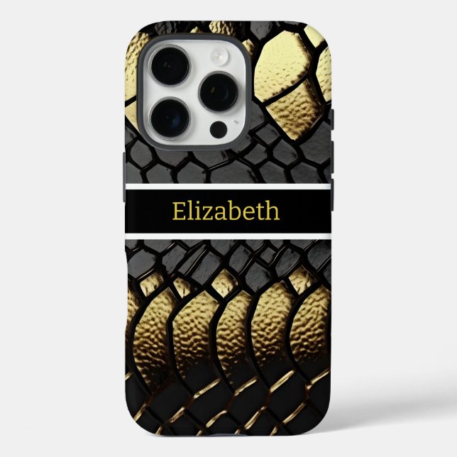 Funda iPhone 16 Pro Patrón intrincado de la piel de una serpiente (Reverso )