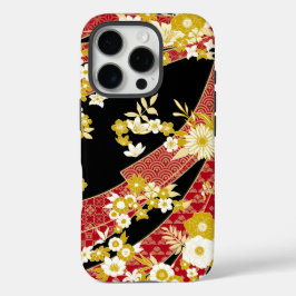 Funda iPhone 16 Pro Patrón Kimono de mezcla floral