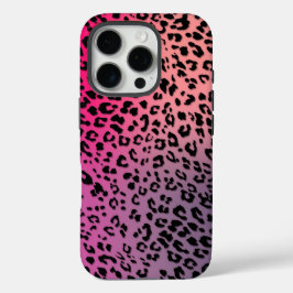 Funda iPhone 16 Pro Patrón leopardo sobre fondo colorido