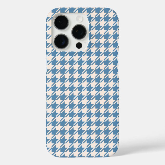 Funda iPhone 16 Pro Patrón Rpt Azul/Crema de Houndstoth (Reverso )