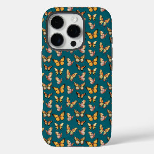 Funda iPhone 16 Pro Patrón sin soldadura de mariposa. Mariposa monarca