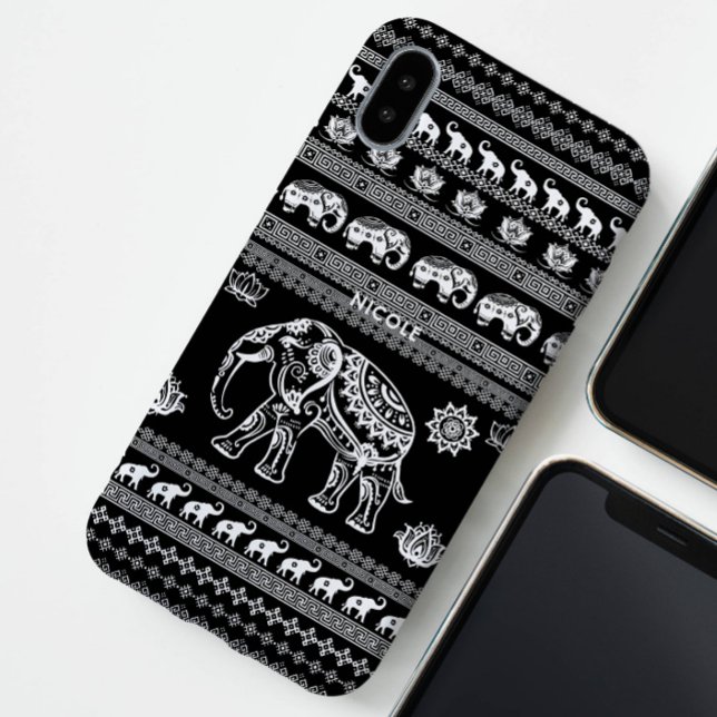 Funda iPhone 16 Pro Patrón tailandés divertido y lindo elefante blanco (Subido por el creador)