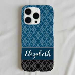 Funda iPhone 16 Pro Patrón tatewaku japonés tradicional azul