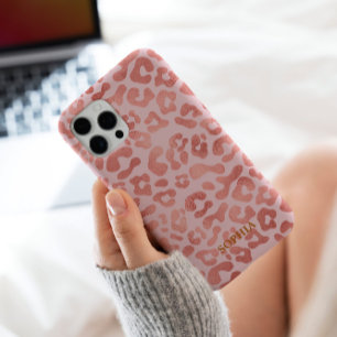 Funda iPhone 16 Pro Patrón trendy de leopardo rosado