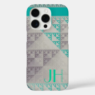 Funda iPhone 16 Pro Patrones geométricos y monograma Personalizado