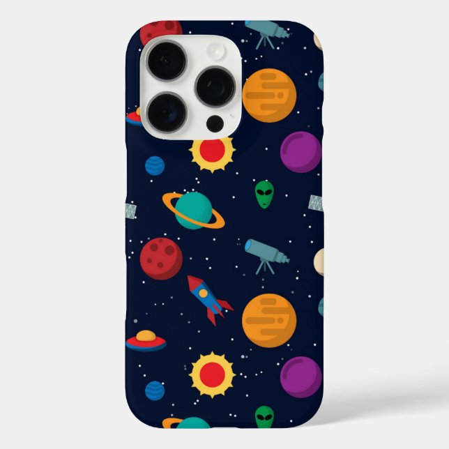Funda iPhone 16 Pro Patrones gráficos espaciales (Reverso )