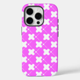 Funda iPhone 16 Pro Pattern Design in Pink and White