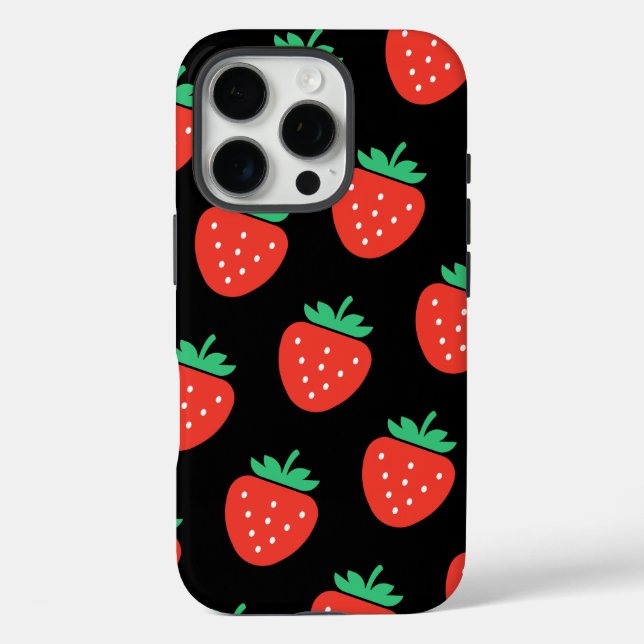 Funda iPhone 16 Pro pattern strawberries (Reverso )