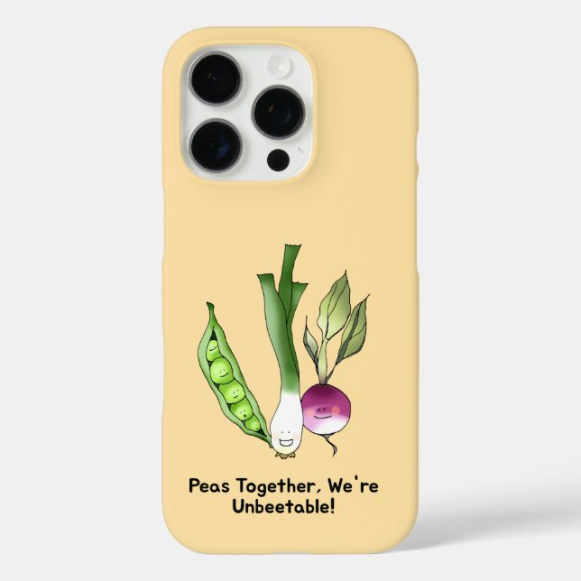Funda iPhone 16 Pro Peas and Veggie Best Friends Pun (Reverso )