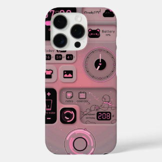 Funda iPhone 16 Pro Pegatina de teléfono estética rosa linda