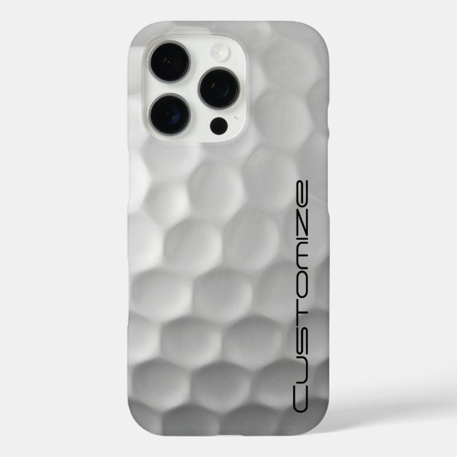 Funda iPhone 16 Pro Pelota de golf con texto personalizado (Reverso )