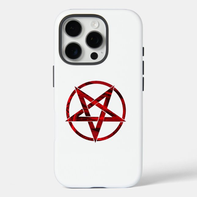 Funda iPhone 16 Pro Pentagrama del Diablo Rojo (Reverso )
