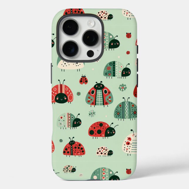 Funda iPhone 16 Pro Pequeños Bugs festivos (Reverso )
