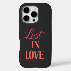 Funda iPhone 16 Pro Perdida en el amor tipografía romántica