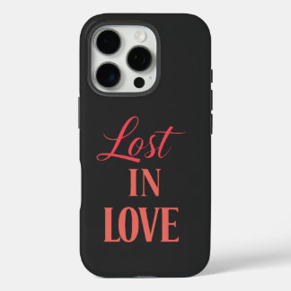 Funda iPhone 16 Pro Perdida en el amor tipografía romántica