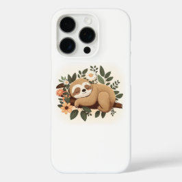 Funda iPhone 16 Pro Perezoso holgazán durmiendo en una rama caricatura