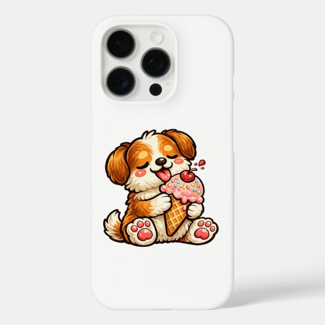 Funda iPhone 16 Pro Perro de helado genial (Reverso )