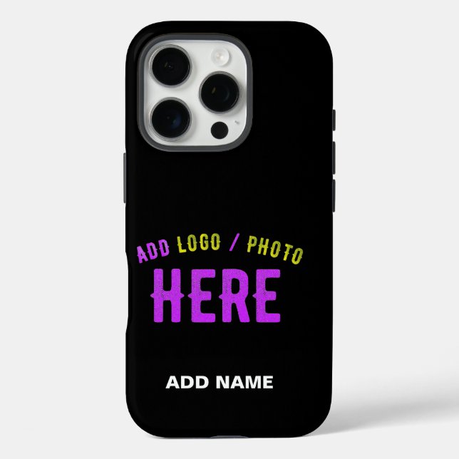 FUNDA iPhone 16 PRO PERSONALIZABLE MODERNO ESTILO NEGRO VERIFICADO MAR (Reverso )
