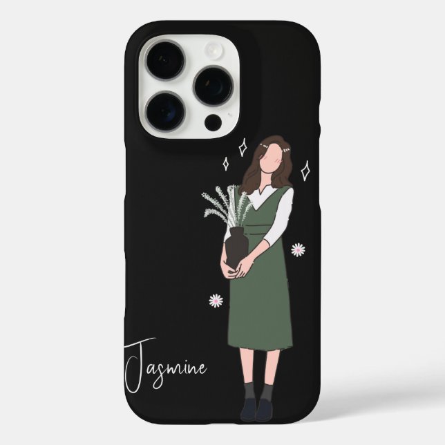 Funda iPhone 16 Pro Personalizable Verdant Blossom (Reverso )