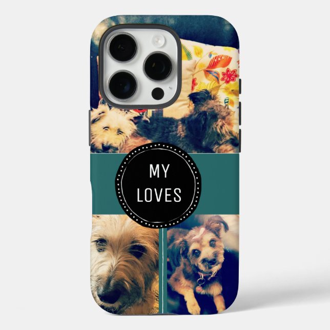 FUNDA iPhone 16 PRO PERSONALIZADO 3 COLLAGE DE FOTOS (Reverso )