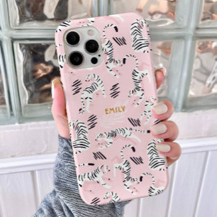 Funda iPhone 16 Pro Personalizado de cebra con queso rosa dulce dulce 