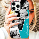 Funda iPhone 16 Pro Personalizado de Collage de fotos Floral de Instag<br><div class="desc">Muestra tus recuerdos favoritos con este hermoso estuche para iPhone con temática floral, con un diseño de collage de fotos inspirado en Instagram y un nombre personalizado. Perfecto para fotos familiares, imágenes mascotas o momentos apreciados, este estuche para iPhone Funda-Mate personalizado combina estilo y protección. Añade un toque personal con...</div>