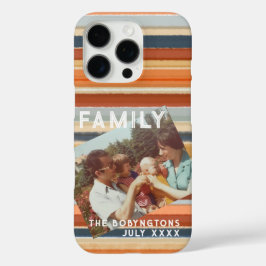 Funda iPhone 16 Pro Personalizado familia de fotos retro franjas de at