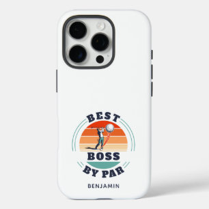 Funda iPhone 16 Pro Personalizado Mejor Jefe De Par Retro Golf Lover