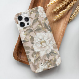 Funda iPhone 16 Pro Personalizado Moda elegante Gran Camila Flor Oro R