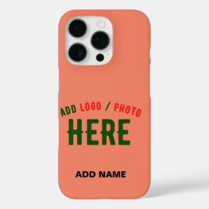 FUNDA iPhone 16 PRO PERSONALIZADO MODERNO ESTILO NARANJA DE CORAL VERI