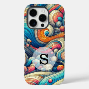 Funda iPhone 16 Pro Personalizado Plantilla Psicodelic Wavy Imprimir