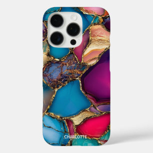 Funda iPhone 16 Pro Piedra moderna de mármol dorado