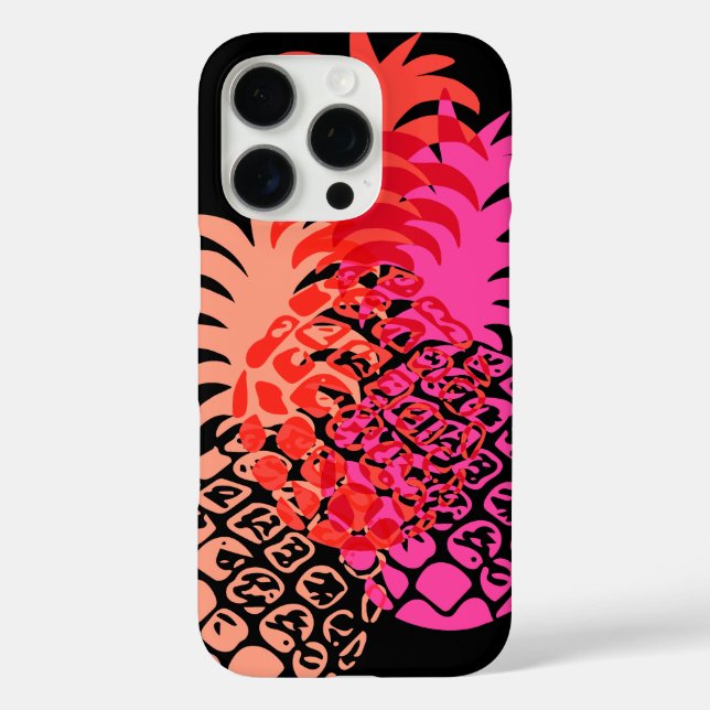 Funda iPhone 16 Pro Piña de Momona Rosa Tropical Hawaiano (Reverso )