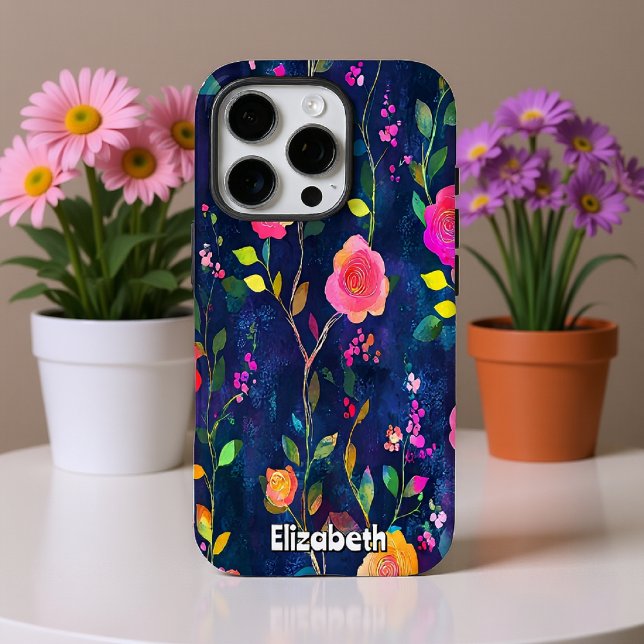 Funda iPhone 16 Pro Pinceles florales audaces (Subido por el creador)