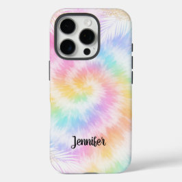 Funda iPhone 16 Pro Pink Pastel Tie Dye Girly Chic                    