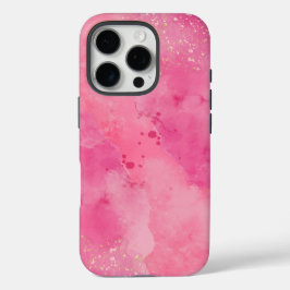 Funda iPhone 16 Pro Pink Watercolor Linktree | becomes Enlace de árbol