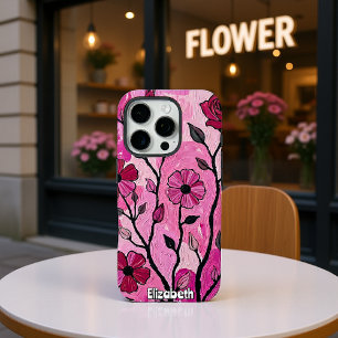 Funda iPhone 16 Pro Pintado de rosa rosa rosa y fucsia