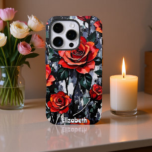 Funda iPhone 16 Pro Pintura clásica de Rosas Rojas