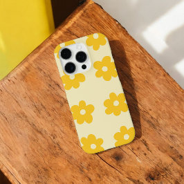 Funda iPhone 16 Pro Piroto retro amarillo amarillo amarillo floral sin