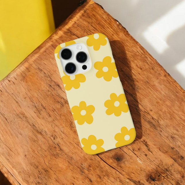 Funda iPhone 16 Pro Piroto retro amarillo amarillo amarillo floral sin (Subido por el creador)
