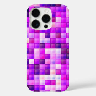 Funda iPhone 16 Pro Pixels Pink Square Pattern