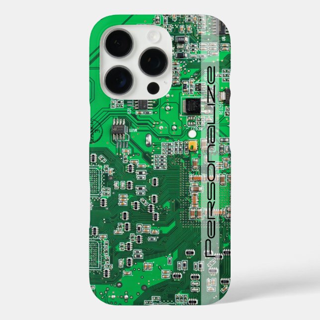 Funda iPhone 16 Pro Placa del circuito impreso para el circuito verde  (Reverso )