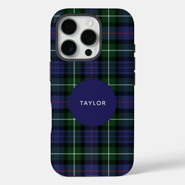 Funda iPhone 16 Pro Plaid Tartan Clan MacKenzie Personalizado (Reverso )