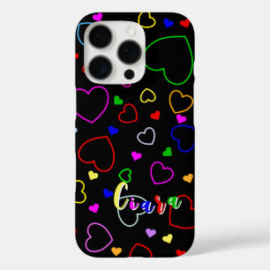 Funda iPhone 16 Pro Plantilla de nombre personalizado, colores de repr