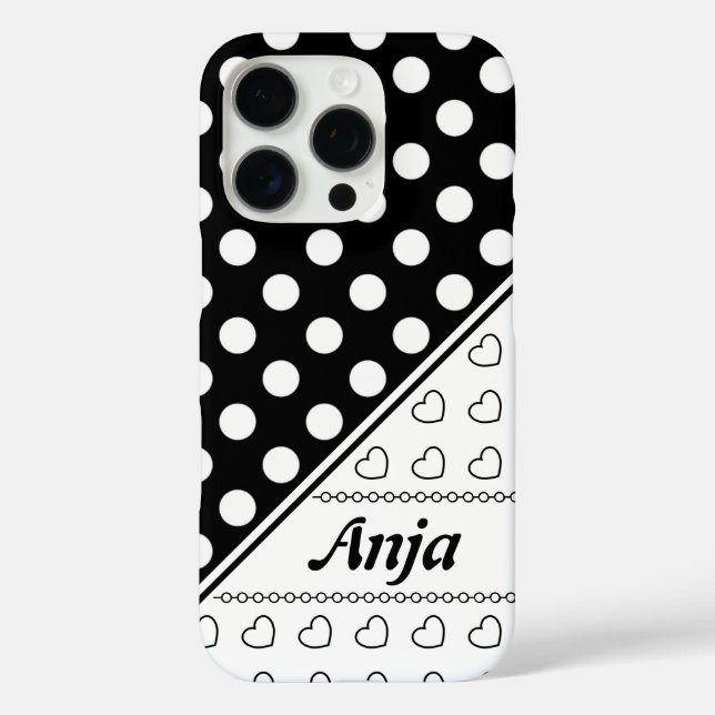 Funda iPhone 16 Pro Plantilla De Nombre Personalizado Estilo Blanco Y  (Reverso )