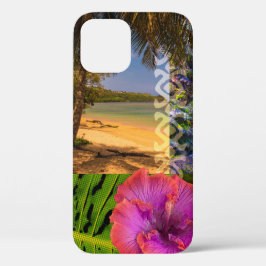 Funda iPhone 16 Pro Playa de Anini, Collage hawaiano de Kauai 