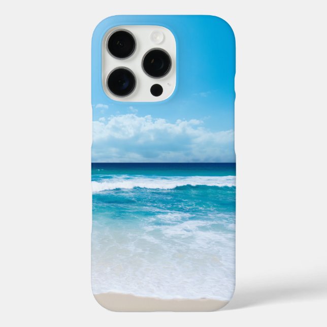 Funda iPhone 16 Pro Playa de arena tropical moderna (Reverso )