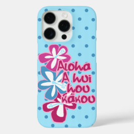 Funda iPhone 16 Pro Pokii Hawaiano Aloha Hibiscus Polka Dot Turq